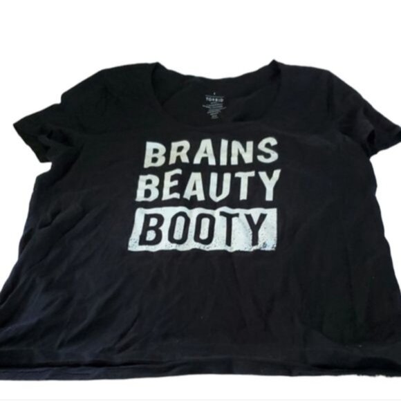 Torrid Shirt Cotton T Tee Top Short Sleeve Black Scoop Women's 2 Extra Lg WOMAN' - Picture 2 of 10